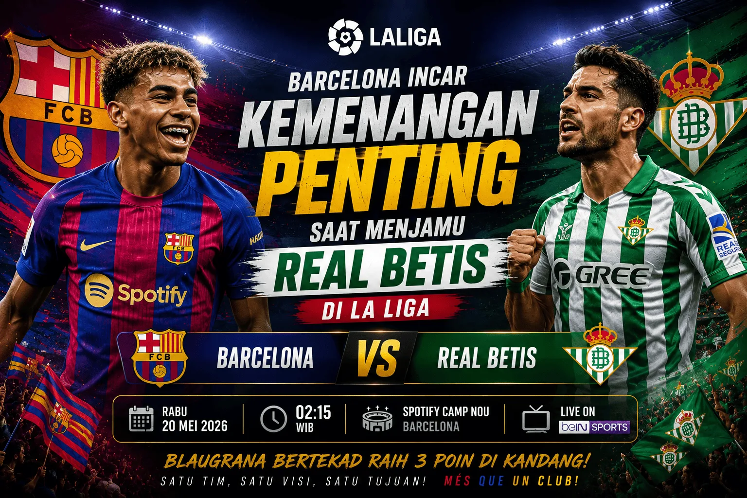 Barcelona Incar Kemenangan Penting Saat Menjamu Real Betis di La Liga