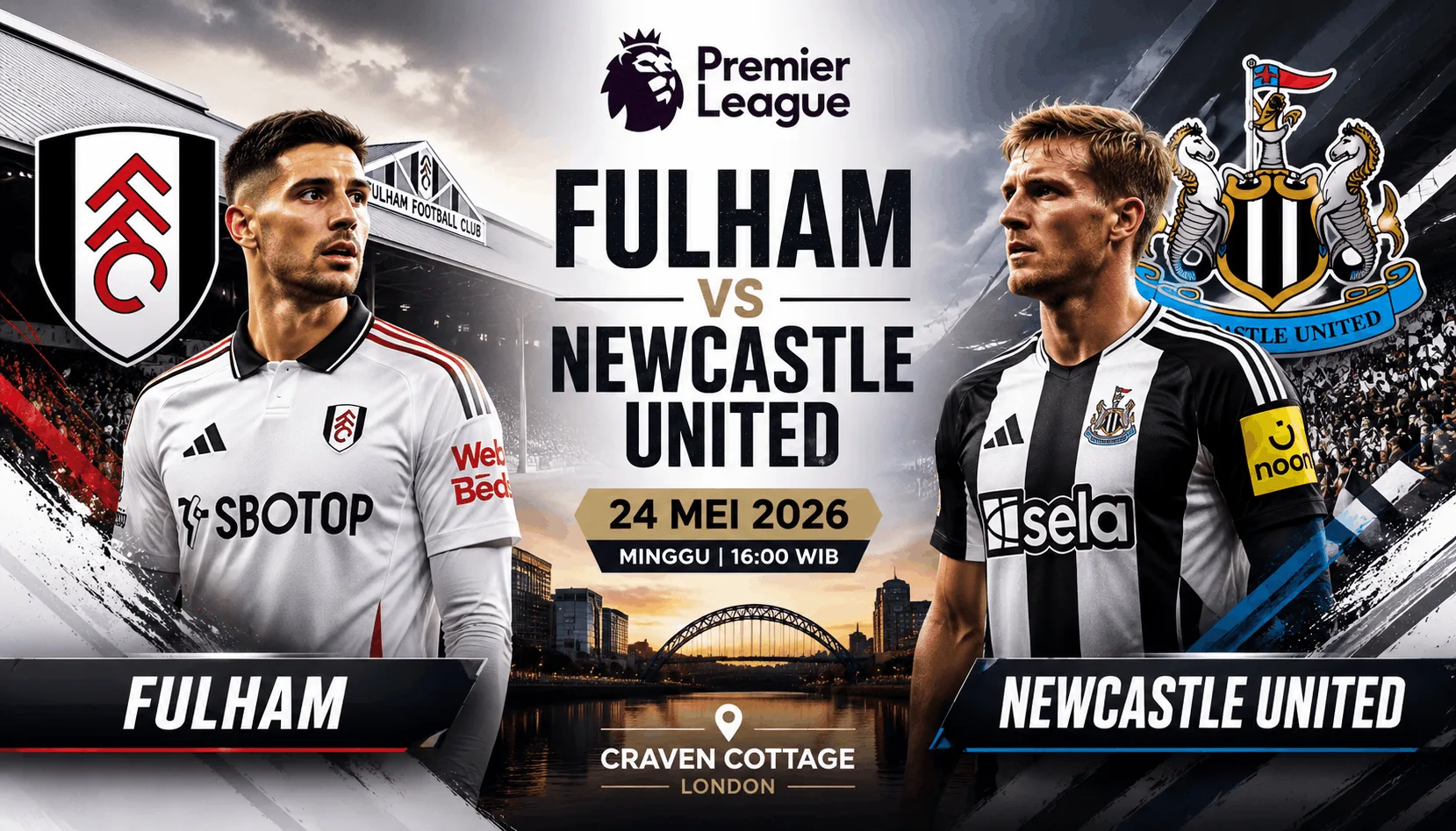 Preview Fulham vs Newcastle United 24 Mei 2026: Duel Penentu Posisi Akhir Premier League