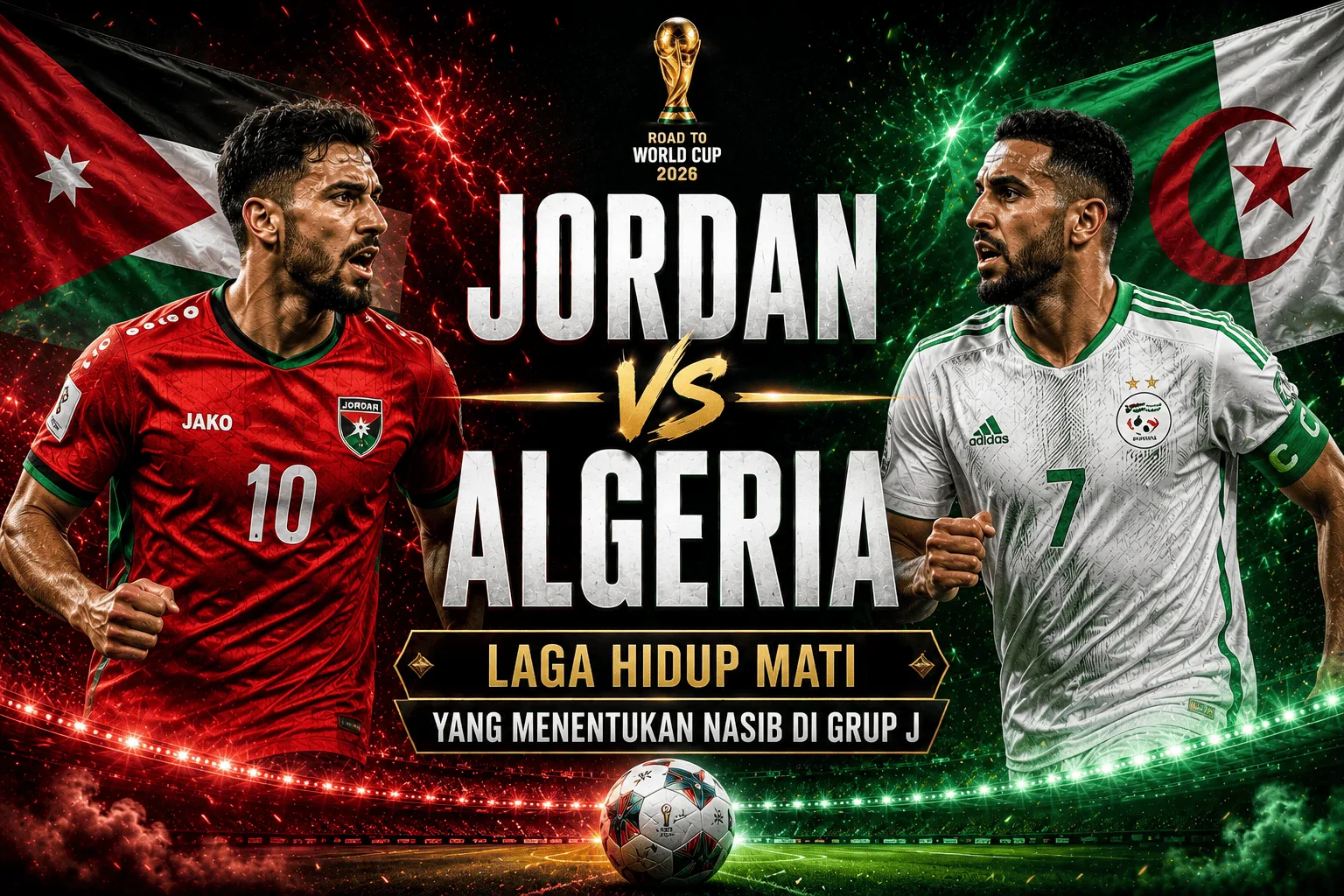 Jordan vs Algeria: Laga Hidup Mati yang Menentukan Nasib di Grup J