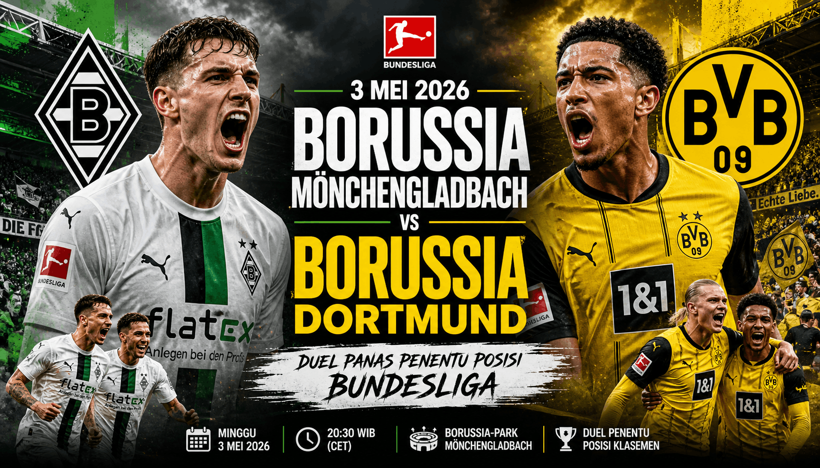 Borussia Mönchengladbach vs Borussia Dortmund 3 Mei 2026: Duel Panas Penentu Posisi Klasemen Bundesliga