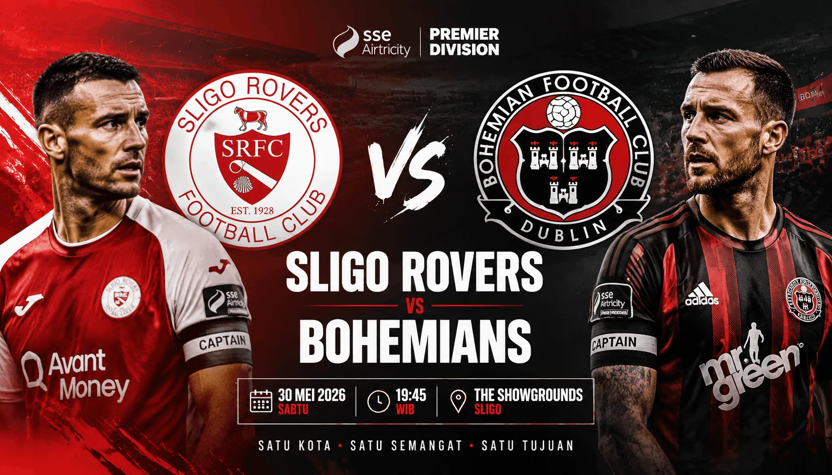 Sligo Rovers vs Bohemians: Ujian Berat Tuan Rumah di Premier Division 30 Mei 2026