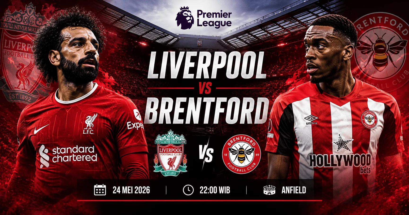 Liverpool vs Brentford: Anfield Bersiap Jadi Arena Pertarungan Sengit Premier League