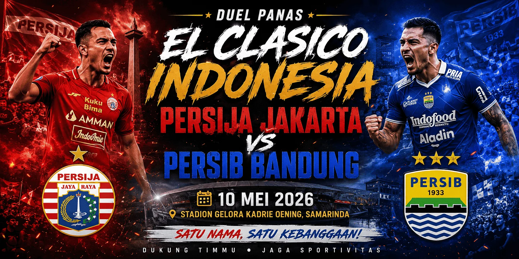 Persija Jakarta vs Persib Bandung 10 Mei 2026: Duel Panas El Clasico Indonesia di Samarinda