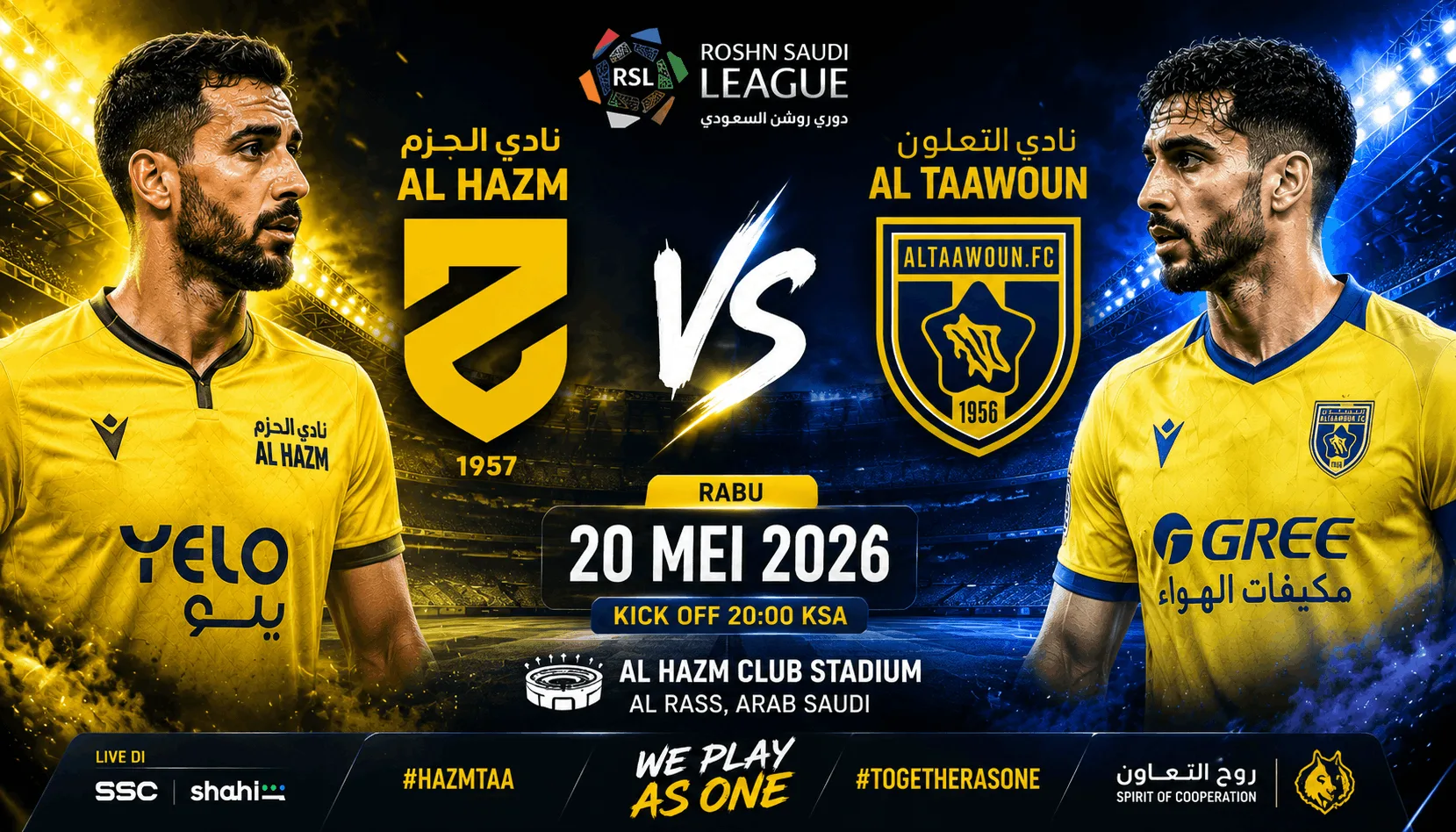 Al Hazm vs Al Taawoun 20 Mei 2026: Duel Penting di Saudi Pro League