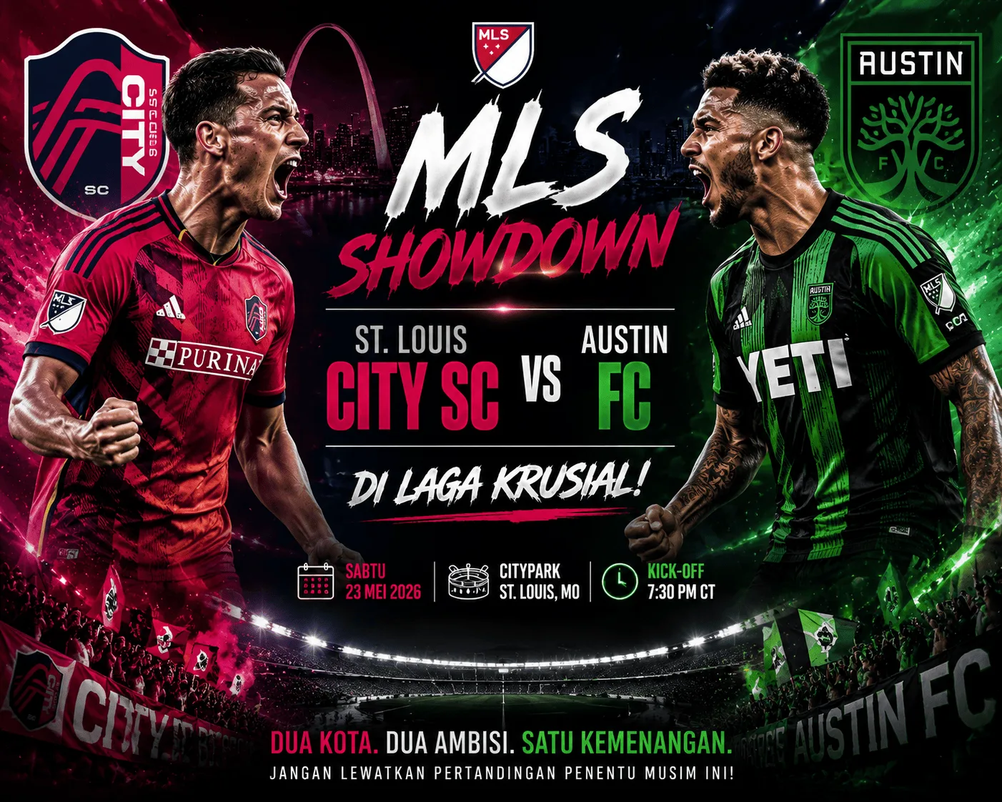 MLS Showdown: St. Louis City SC Tantang Austin FC di Laga Krusial 23 Mei 2026