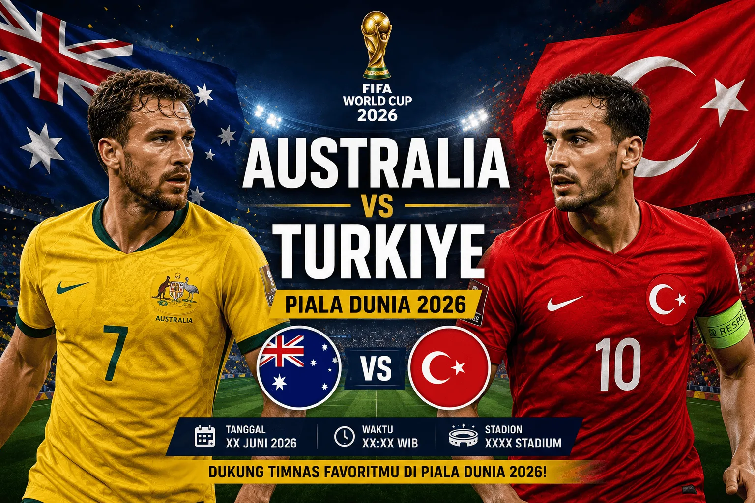 Prediksi Skor Australia vs Turkiye Piala Dunia 2026: Duel Sengit Fase Grup dan Peluang Kedua Tim
