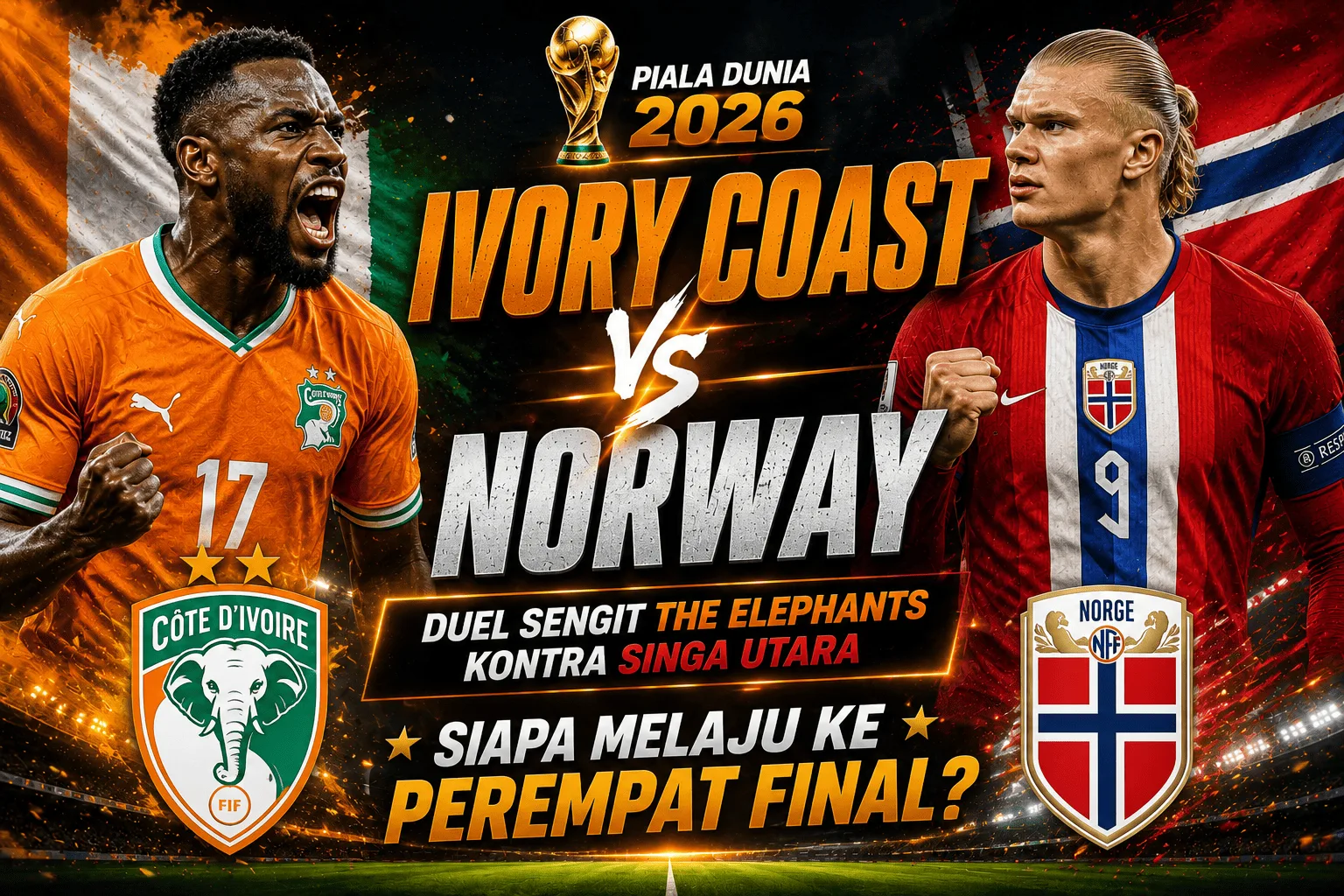 Ivory Coast vs Norway: Duel Sengit The Elephants Kontra Singa Utara, Siapa Melaju ke Perempat Final?