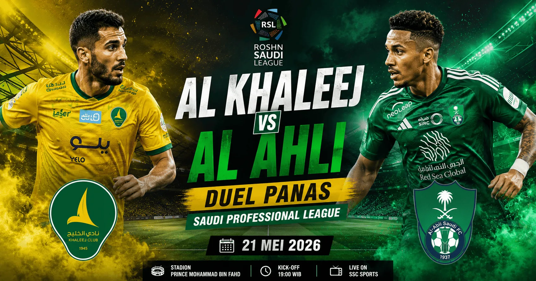 Al Khaleej vs Al Ahli: Duel Panas Saudi Professional League 21 Mei 2026