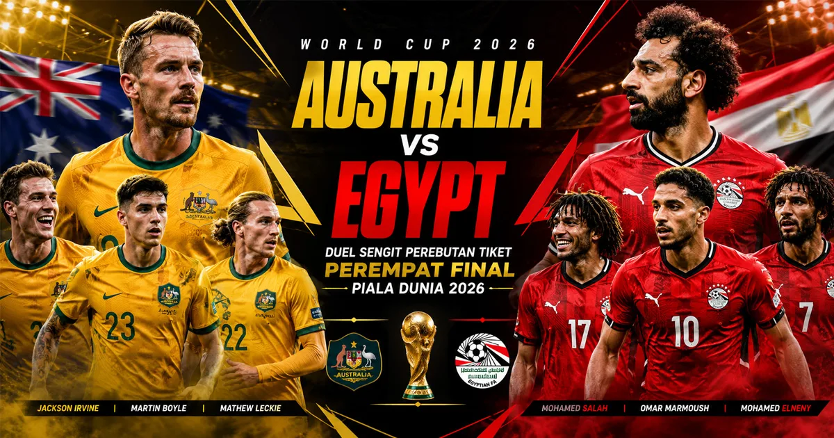 Australia vs Egypt: Duel Sengit Perebutan Tiket Perempat Final Piala Dunia 2026