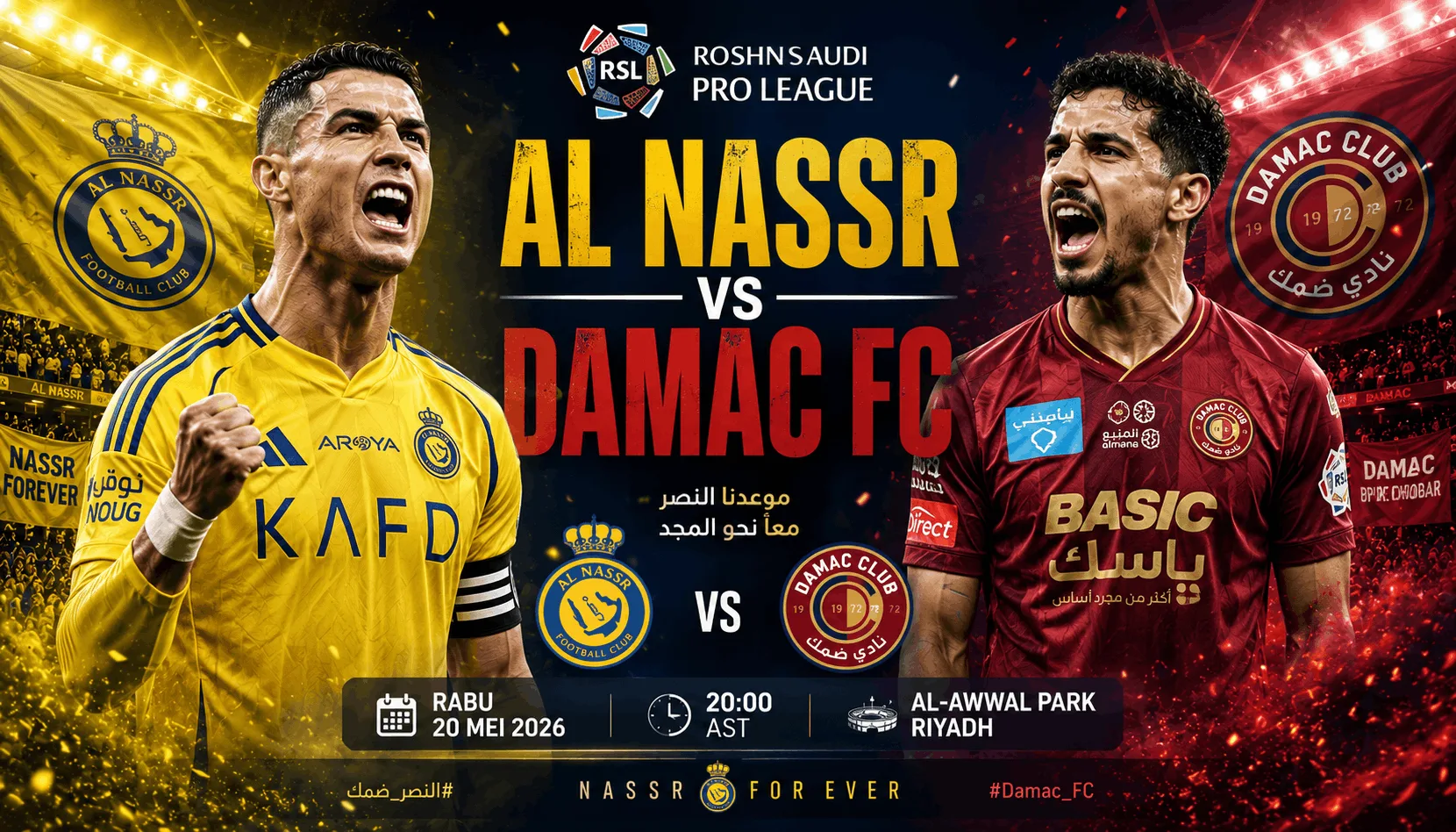 Preview Al Nassr vs Damac FC 20 Mei 2026: Misi Tiga Poin Penting di Saudi Pro League