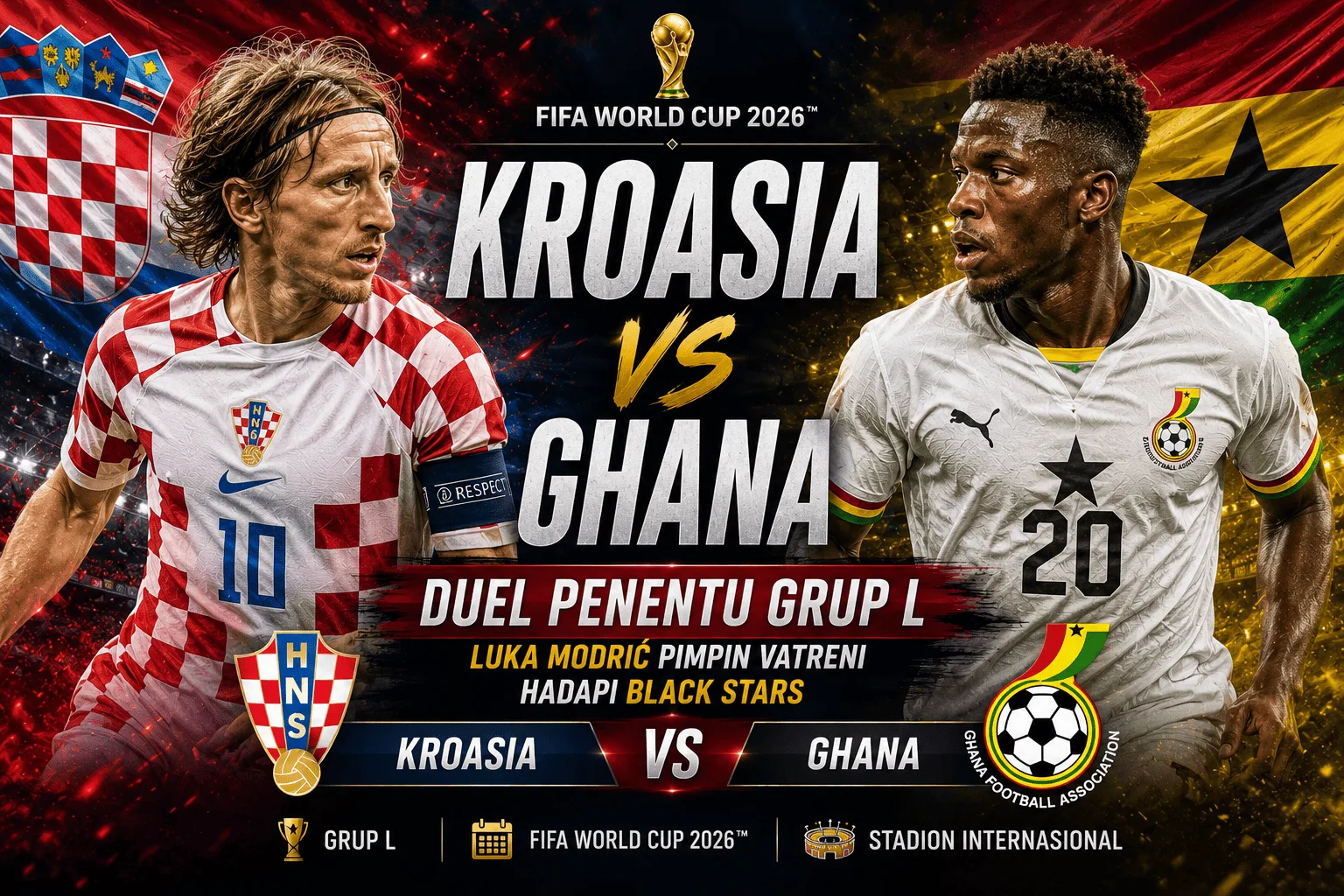 Kroasia vs Ghana: Duel Penentu Grup L, Luka Modrić Pimpin Vatreni Hadapi Black Stars