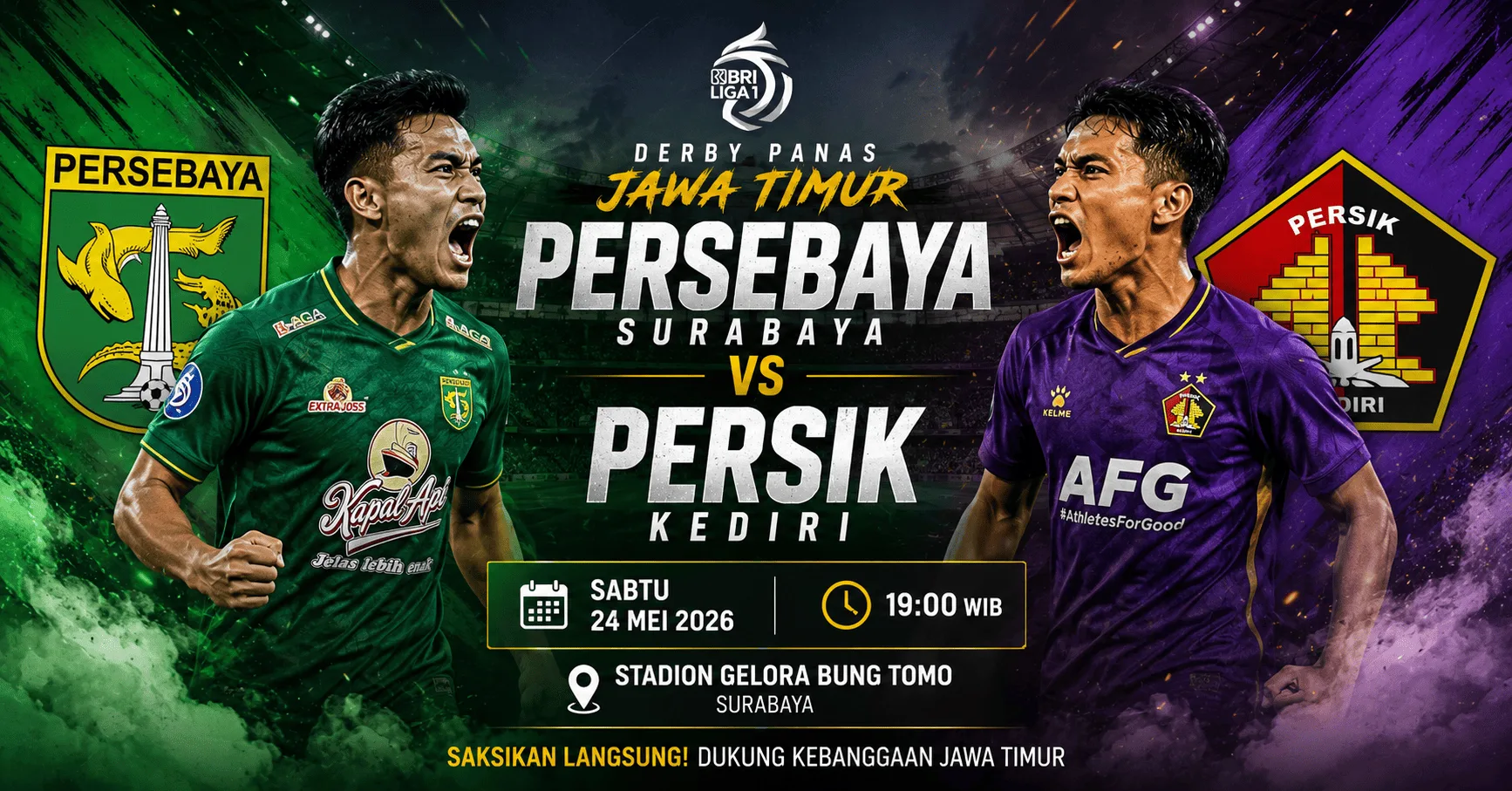 Persebaya Surabaya vs Persik Kediri: Derby Panas Jawa Timur Diprediksi Berlangsung Sengit