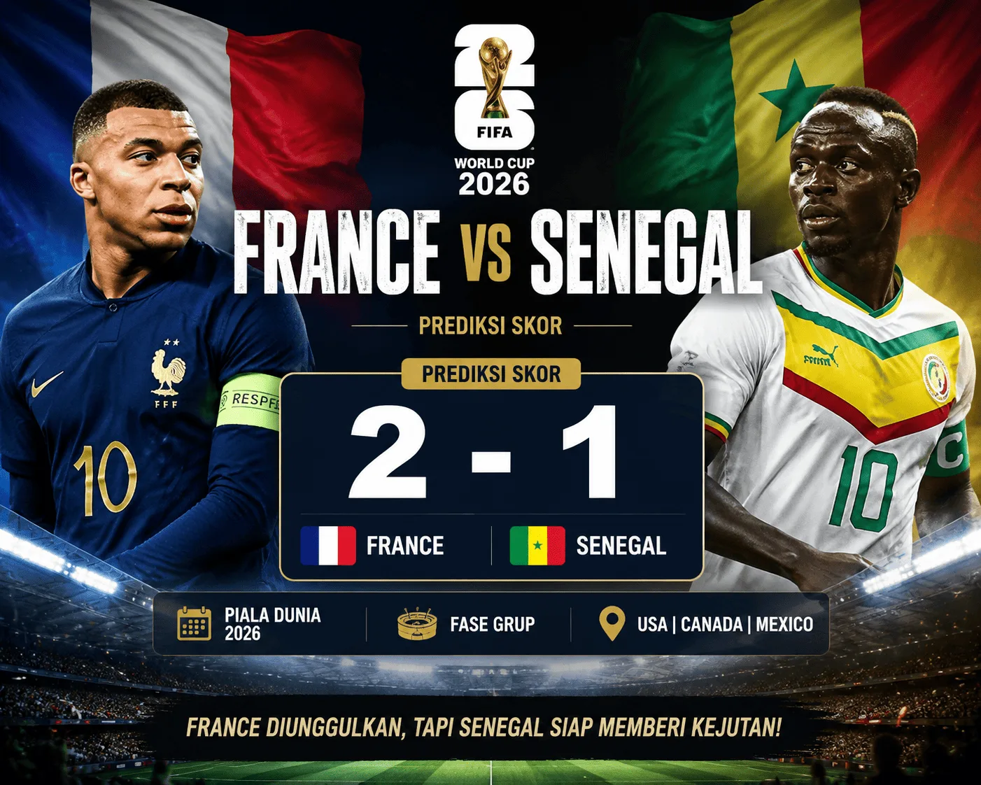 France vs Senegal: Prediksi Skor, Head to Head, dan Analisis Lengkap Piala Dunia 2026