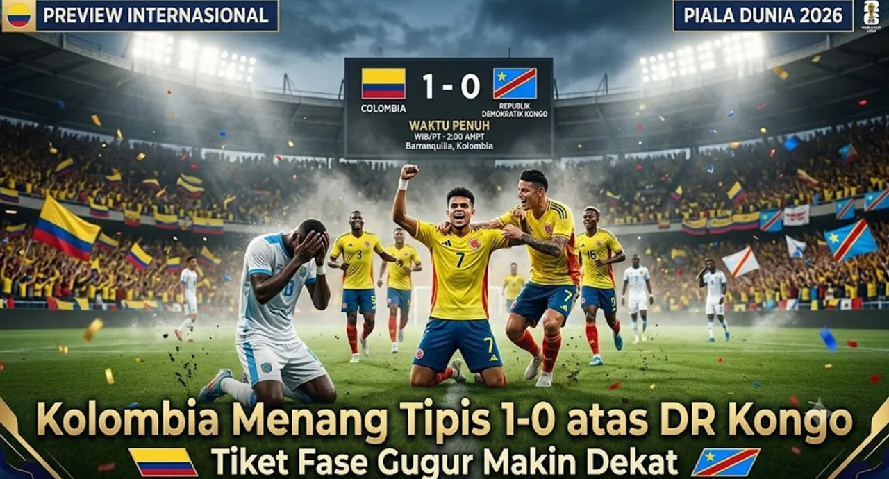 Kolombia Menang Tipis 1-0 atas DR Kongo, Los Cafeteros Dekati Tiket Fase Gugur