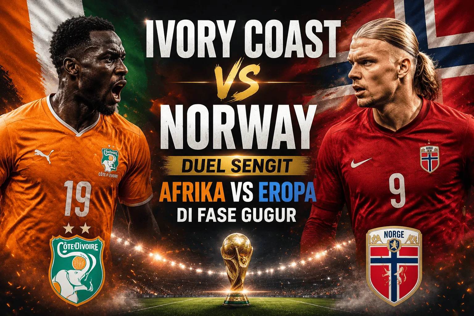 Ivory Coast vs Norway: Duel Sengit Afrika vs Eropa di Fase Gugur