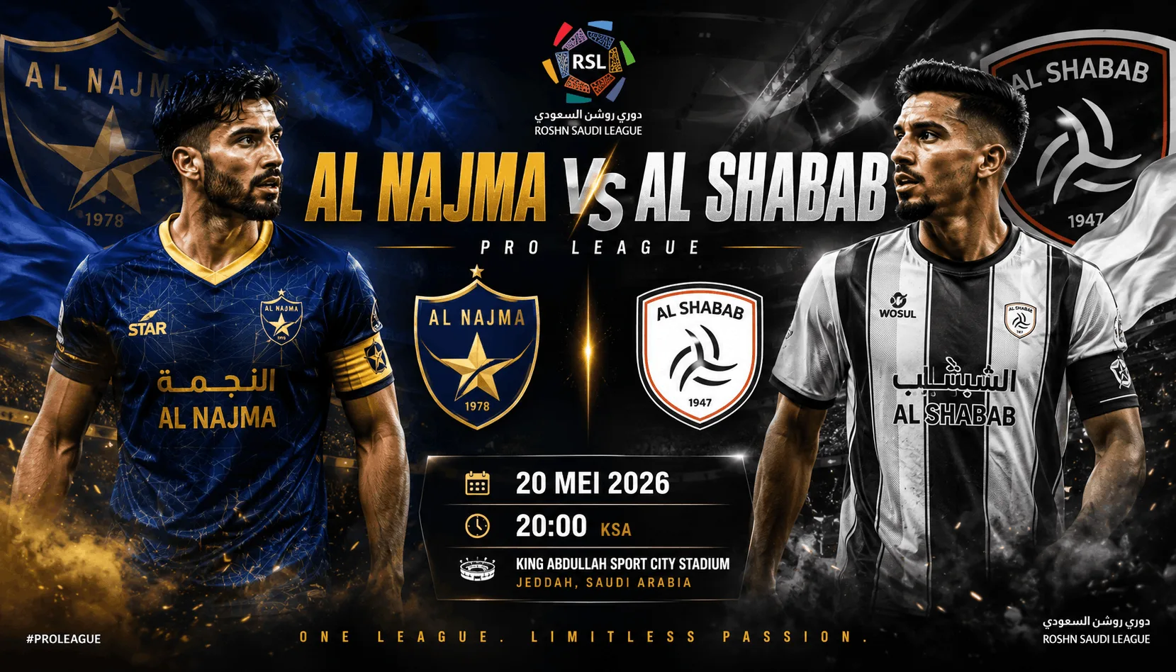 Al Najma vs Al Shabab 20 Mei 2026: Duel Penting Penutup Pro League