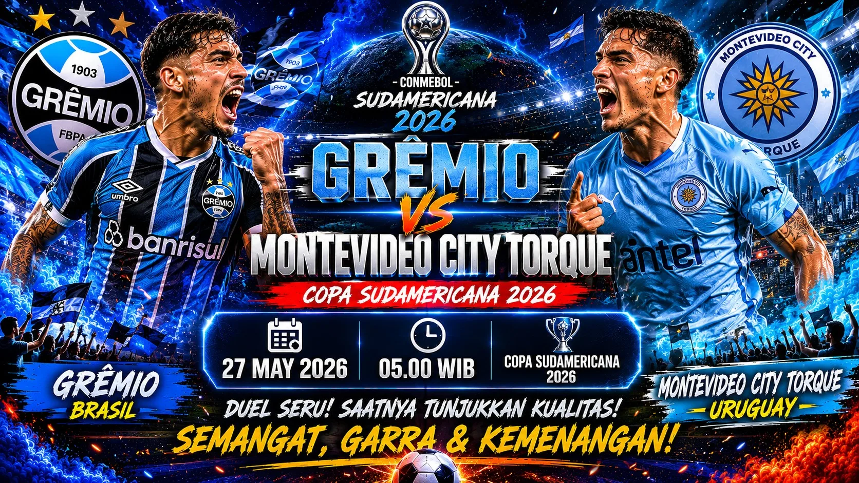 Grêmio vs Montevideo City Torque: Duel Panas Copa Sudamericana 2026