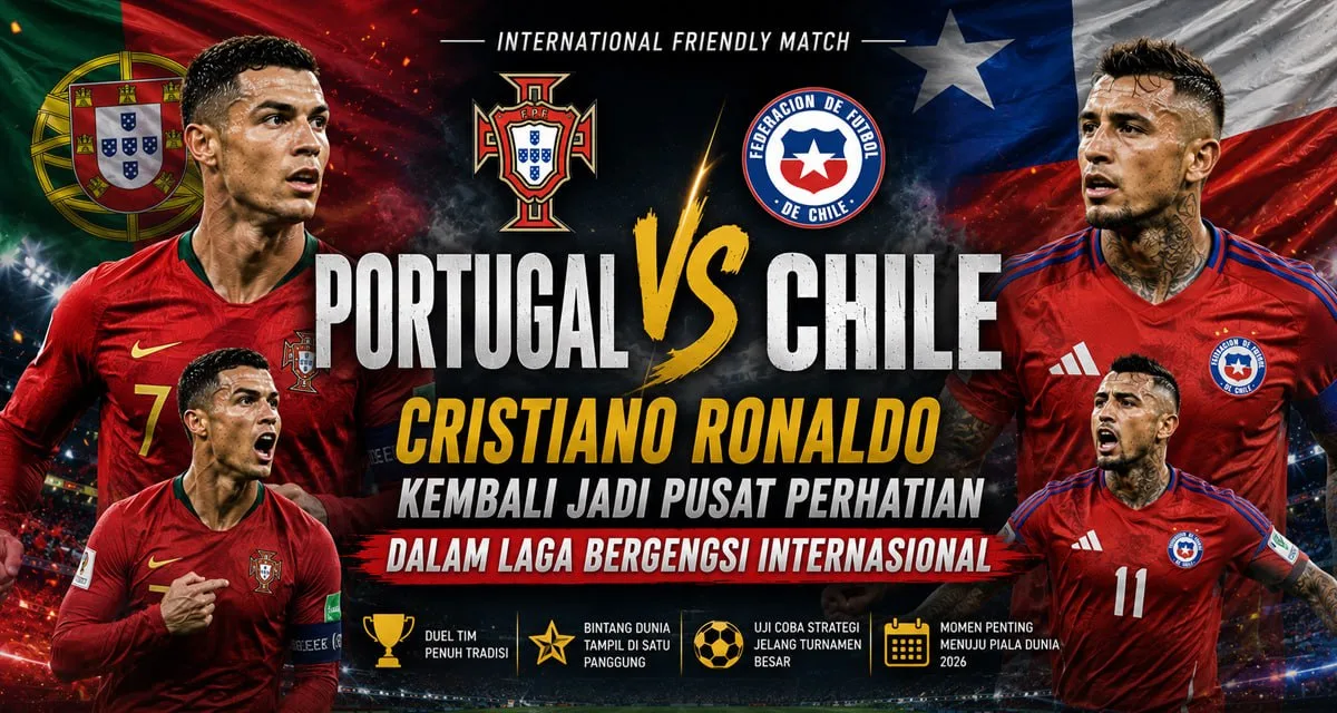 Portugal vs Chile: Cristiano Ronaldo Kembali Jadi Pusat Perhatian dalam Laga Bergengsi Internasional