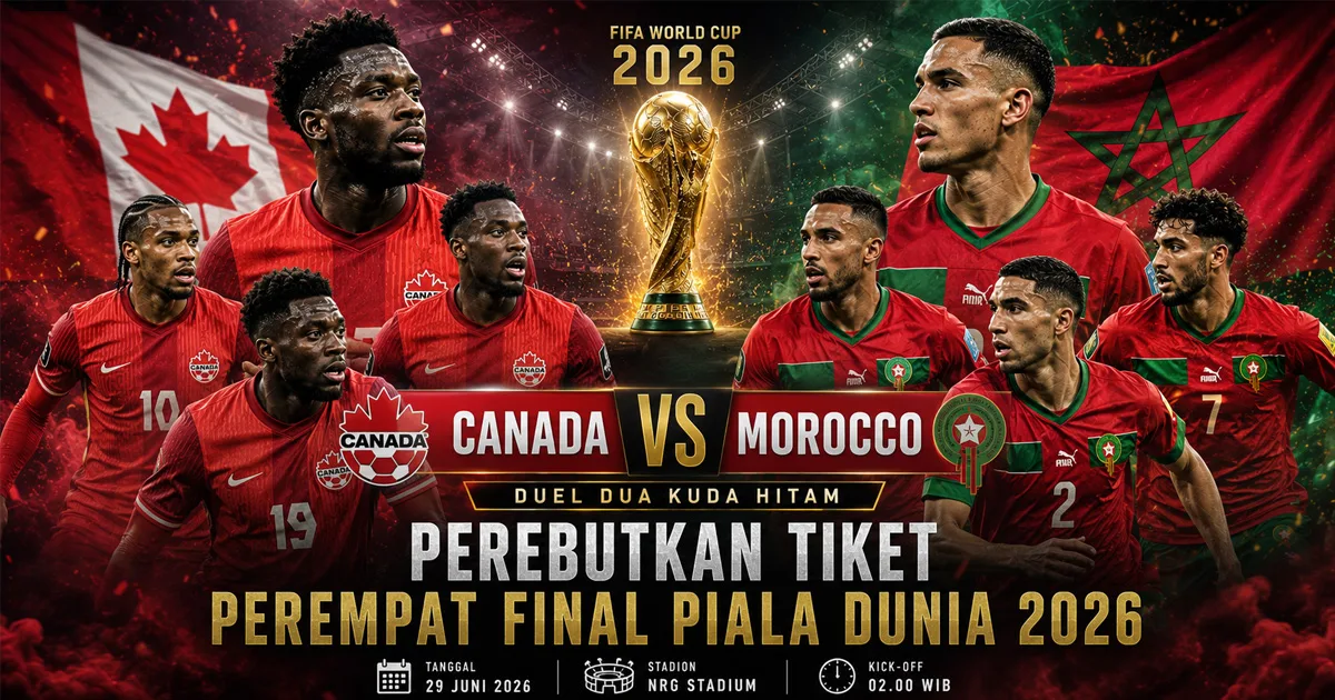 Canada vs Morocco: Duel Dua Kuda Hitam Perebutkan Tiket Perempat Final Piala Dunia 2026