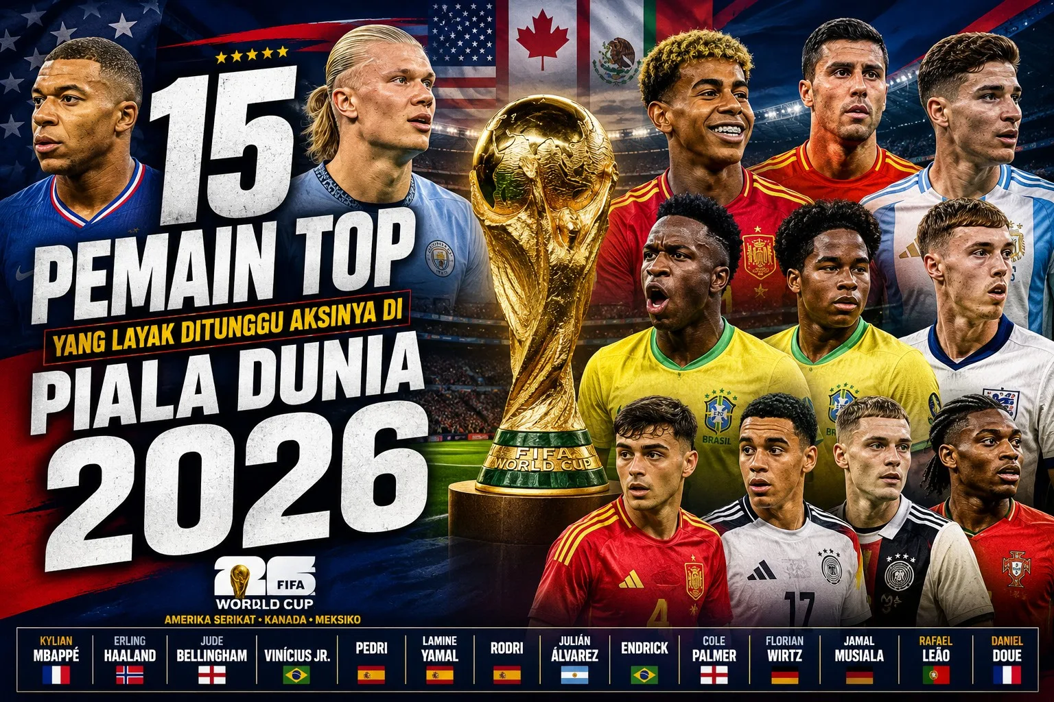 15 Pemain Top yang Layak Ditunggu Aksinya di Piala Dunia 2026