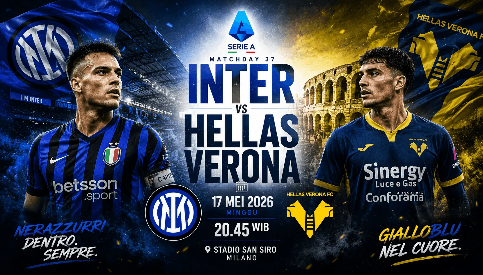Inter vs Hellas Verona: Nerazzurri Incar Tiga Poin Penting di Serie A 17 Mei 2026