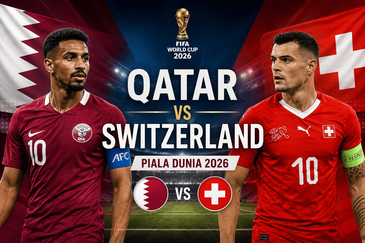 Prediksi Skor Qatar vs Switzerland Piala Dunia 2026: Head to Head, Pemain Kunci, dan Prediksi Pertandingan